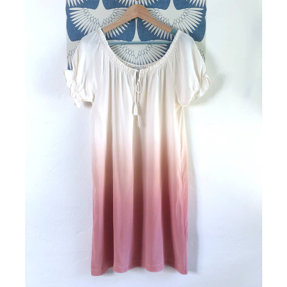 Joie Silk Dip Dyed Ombre Shift Dress With Tassel Tie - Picture 1 of 8